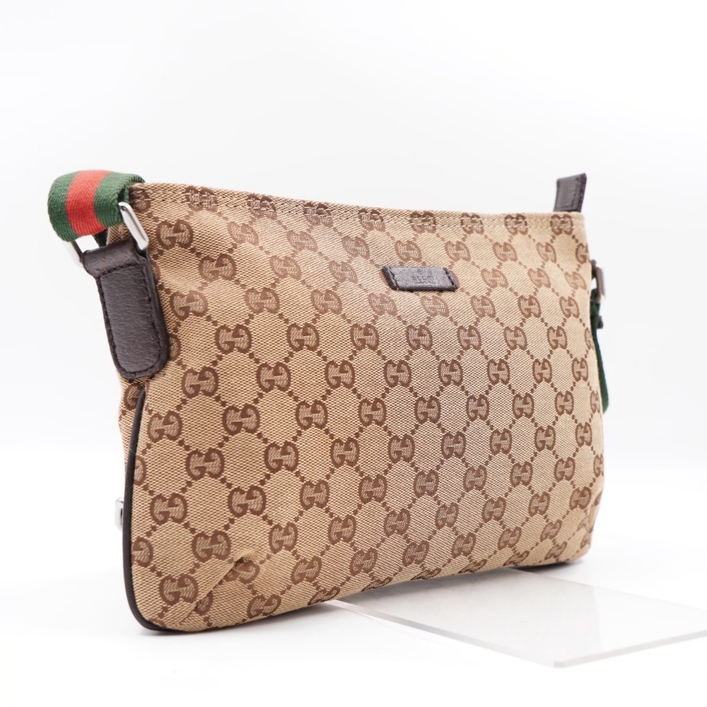 BN22 ❣️ GUCCI Monogram Web Flat Messenger Crossbody - Picture 6 of 13